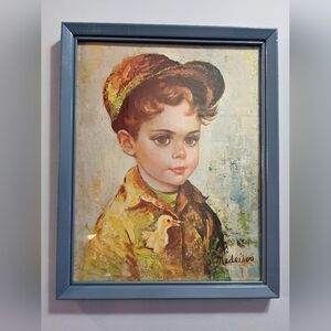 Mid- Century Medeiros Framed "Huck Finn" Print